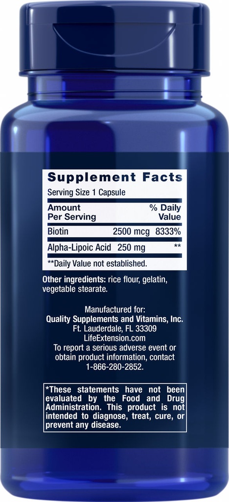 LIFE EXTENSION SUPER ALPHA-LIPOIC ACID 250MG
