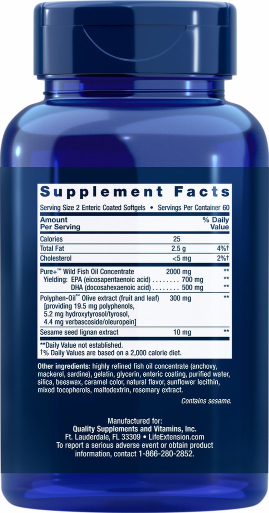 LIFE EXTENSION SUPER OMEGA 3- 120 ENTERIC