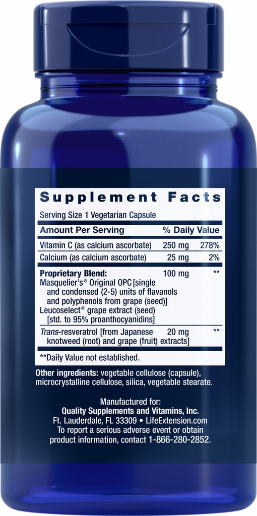 LIFE EXTENSION GRAPESEED EXTRACT 60 CAPSULAS