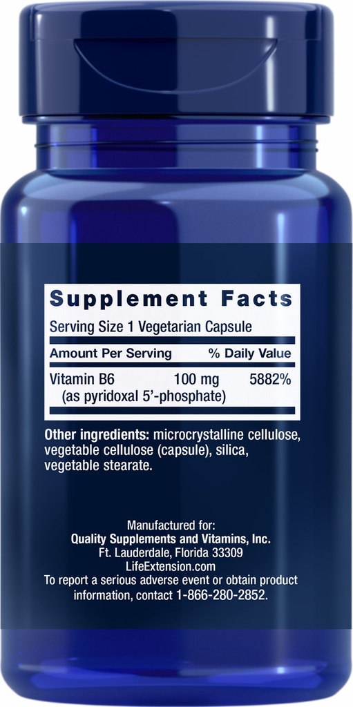 LIFE EXTENSION PYRIDOXAL 5'-PHOSPHATE CAPSULASS 60 CAPSULAS
