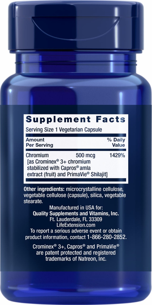 LIFE EXTENSION OPTIM CHROMIUM CROMINEX 3+ 60 CAPSULAS