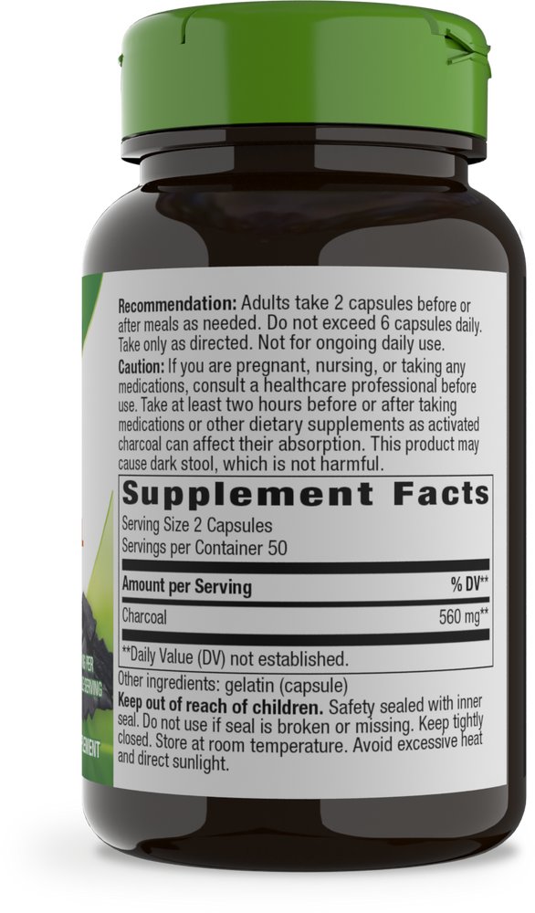 NATURE´S WAY CHARCOAL ACTIVATED 100 CAPSULAS