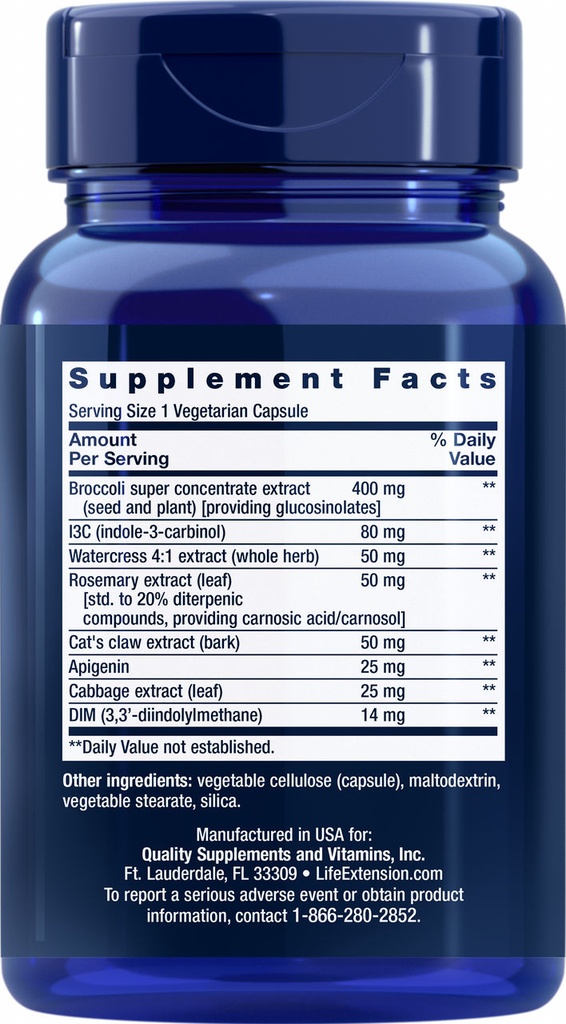 LIFE EXTENSION TRIPLEACT CRUCIFEROUS VEGEXTR 60 CAPSULAS