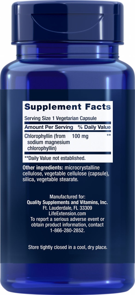 LIFE EXTENSION CHLOROPHYLLIN 100MG 100 CAPSULAS