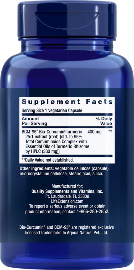 LIFE EXTENSION SUPER BIO CURCUMIN BCM 95 60 CAPSULAS