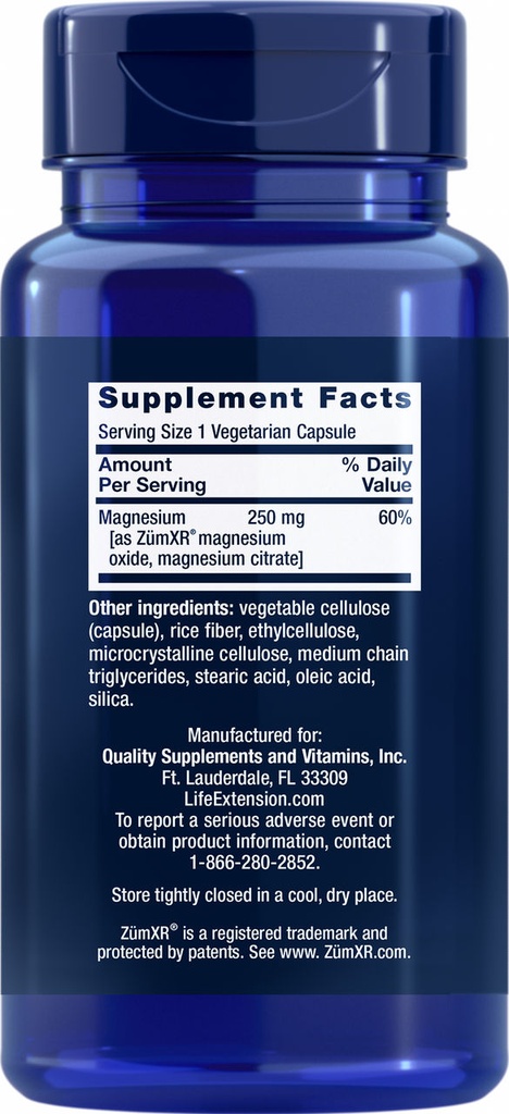 LIFE EXTENSION EXTEND REALEASE MAGNESIUM 60 CAPSULAS 