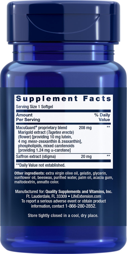 LIFE EXTENSION MACUGUARD OCULAR SUPP 60 CAPSULAS