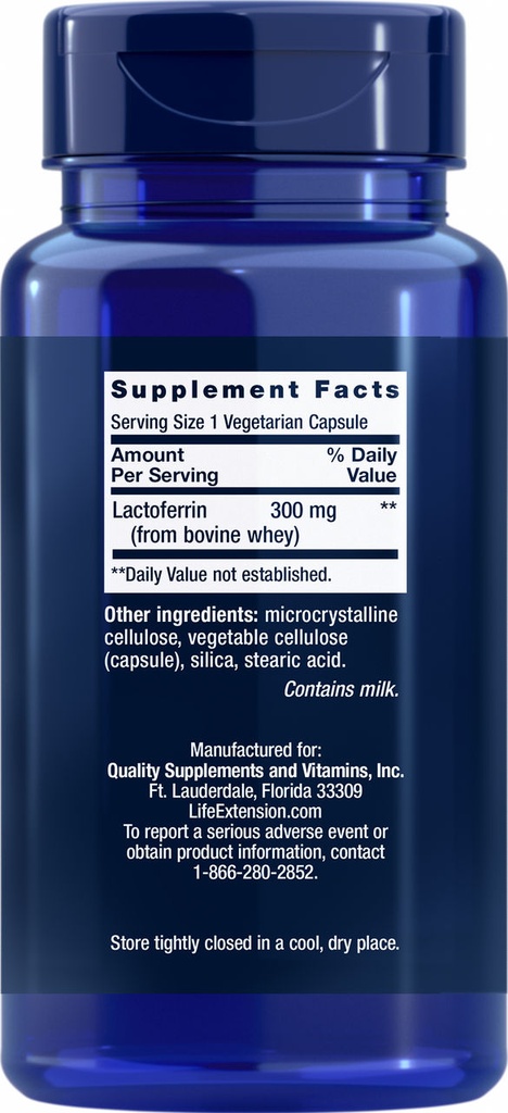 LIFE EXTENSION LACTOFERRIN 60 CAPSULAS
