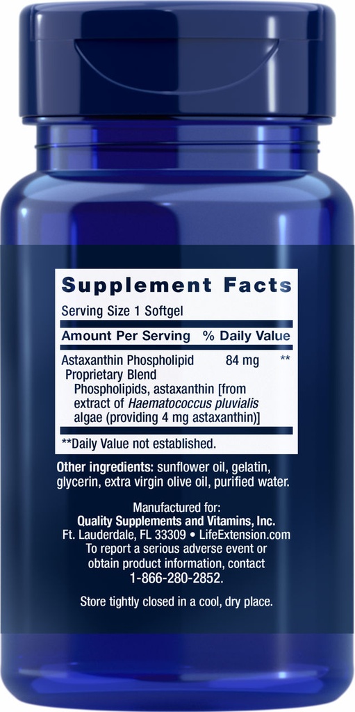 LIFE EXTENSION ASTAXANTIN 30 CAPSULAS