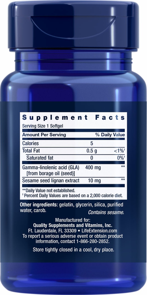 LIFE EXTENSION MEGA GLA W/ SESAME 30 CAPSULAS DE GEL