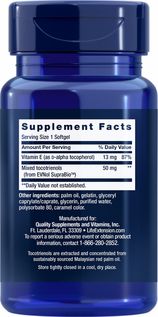 LIFE EXTENSION SUPER ABSORBABLE TOCOTRIENOL 60 CAPSULAS