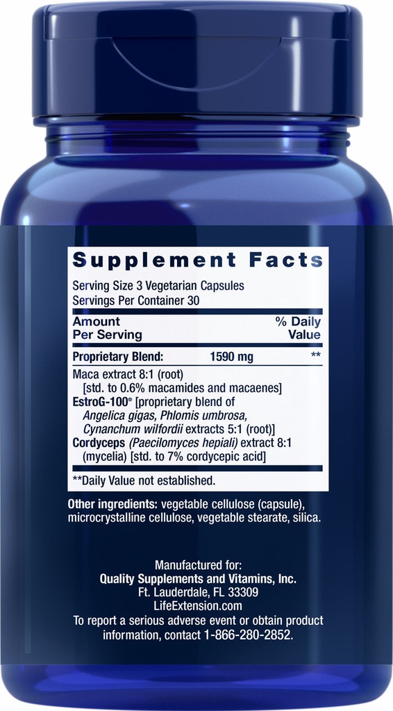 LIFE EXTENSION ADVANCE NAT.SEX WOMAN 90 CAPSULAS