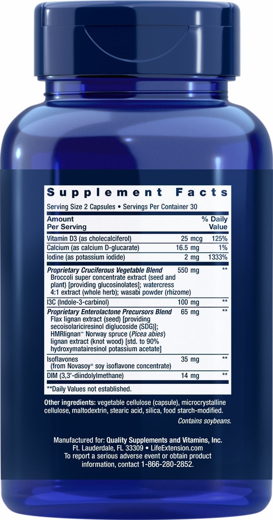 LIFE EXTENSION BREAST HEALTH FORMULA 60 CAPSULAS