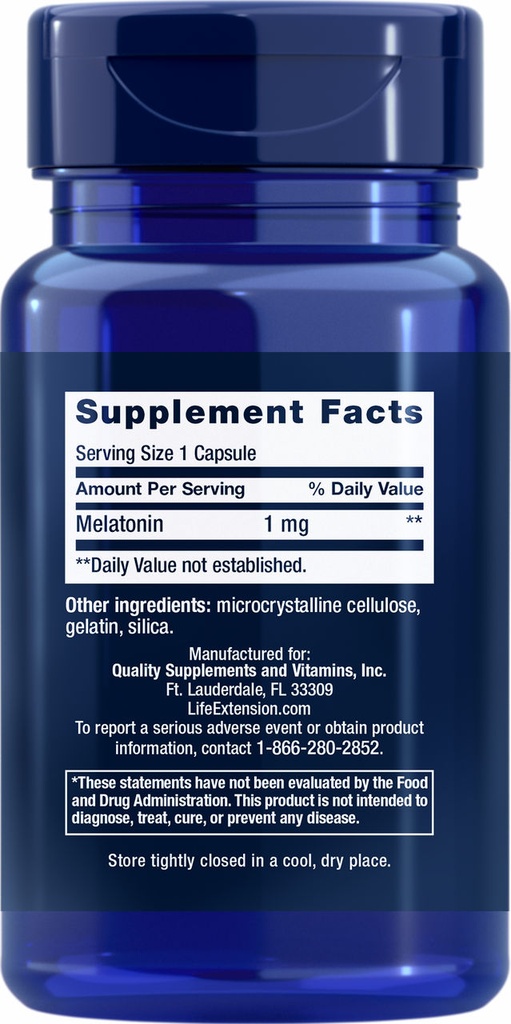 LIFE EXTENSION MELATONIN 1 MG 60 CAPSULAS