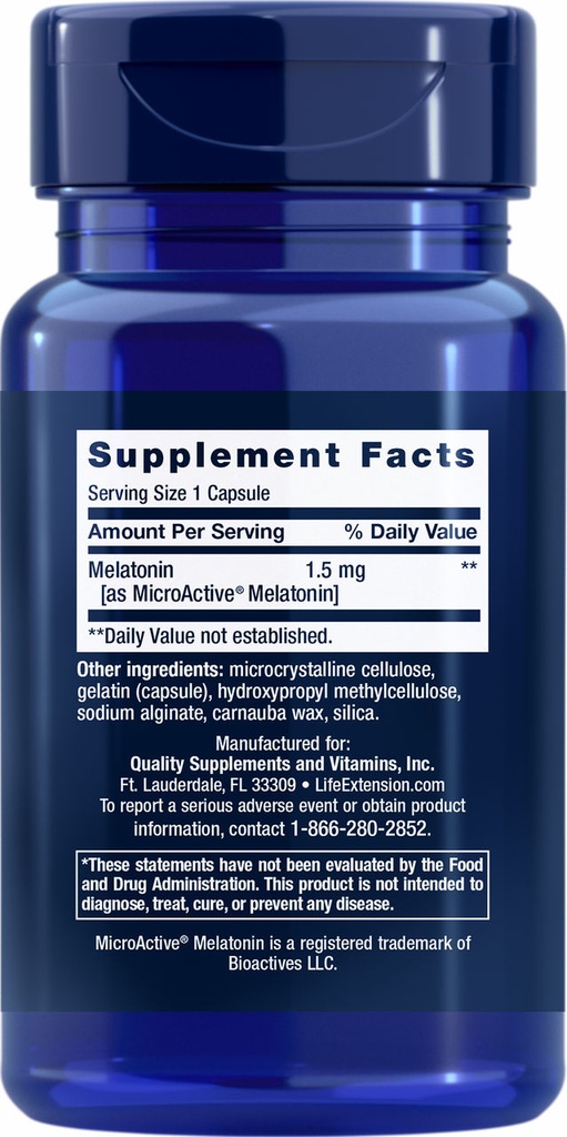 LIFE EXTENSION MELATONIN IR/XR 60 CAPSULAS