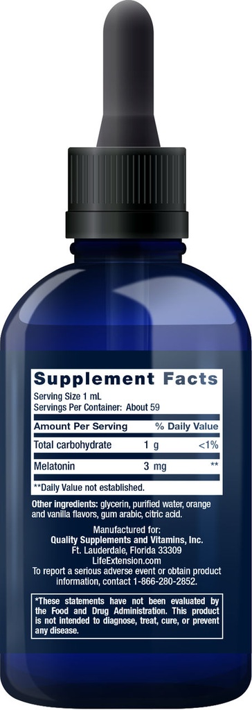 LIFE EXTENSION FAST ACTING LIQ MELATONIN 3MG