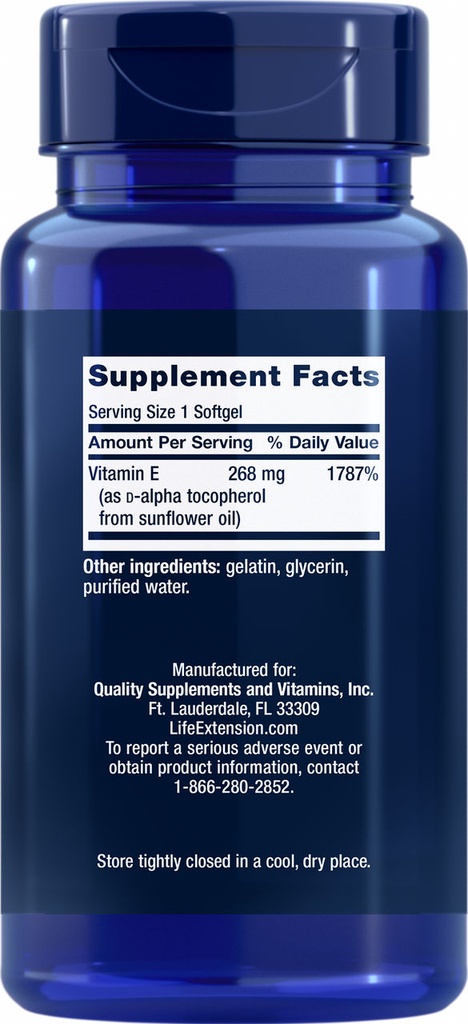 LIFE EXTENSION VITAMIN E 400 IU 90 CAPSULAS