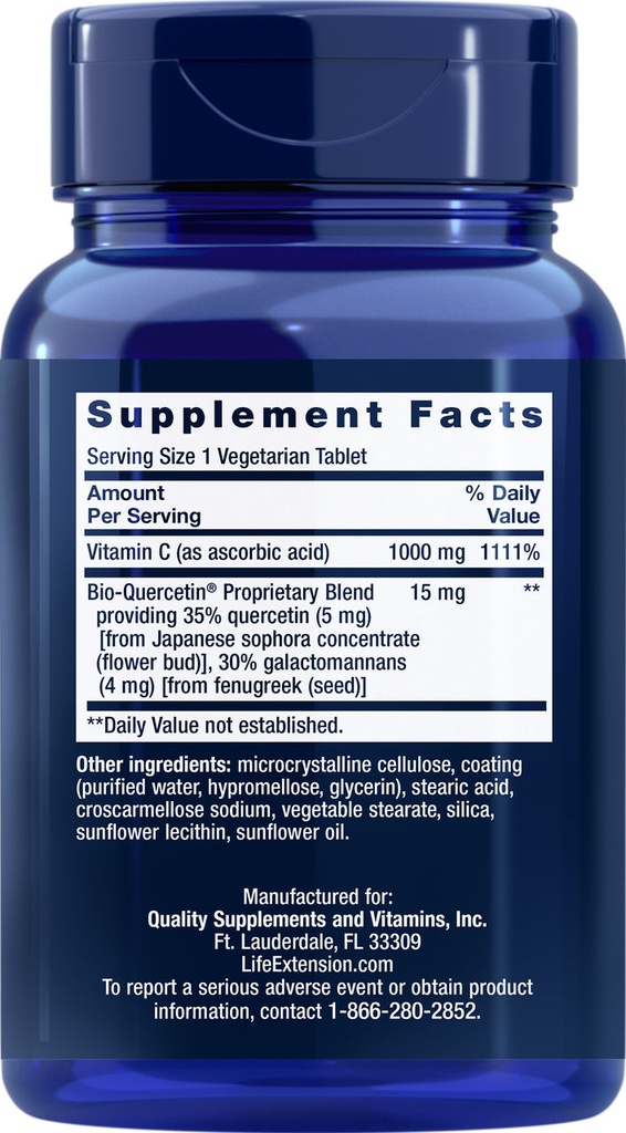 LIFE EXTENSION VITAMIN C BIO QUERCETIN PHYTOSOME 60 CAPSULAS