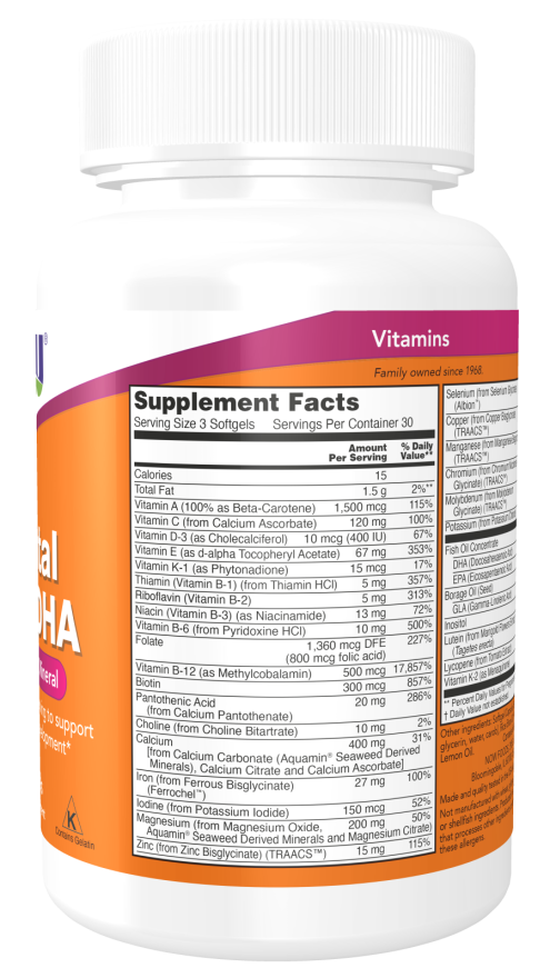 NOW PRE-NATAL MULTI WITH DHA (90) SOFTGELS