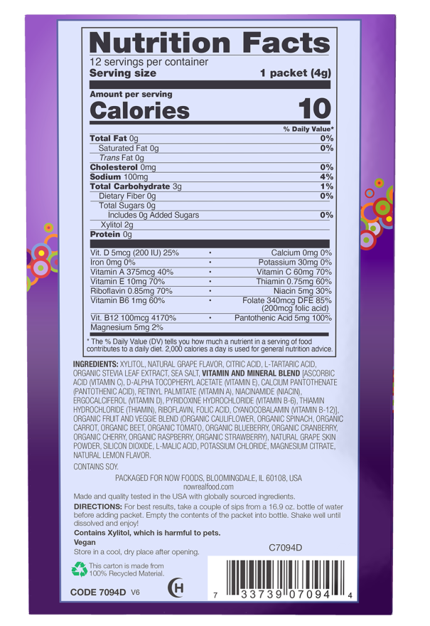 NOW SLENDER STICKS ACTIVE GRAPE 12 Sticks/PK