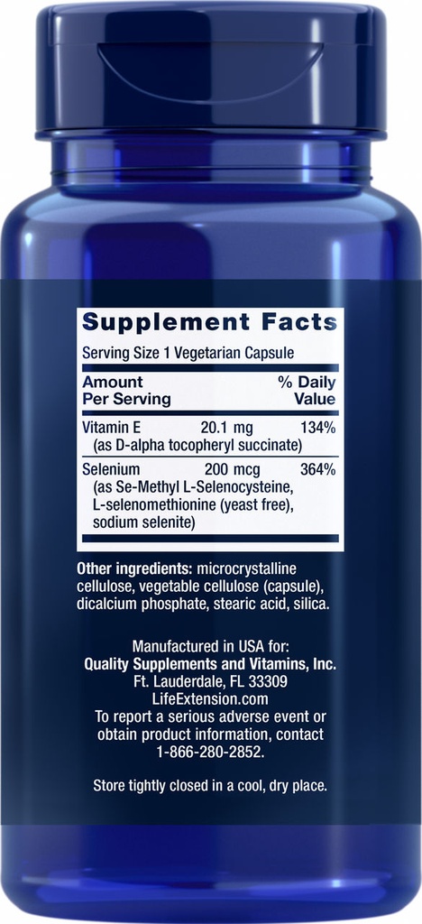 LIFE EXTENSION SELLENIUM COMPLEX 200MG 100 CAPSULAS