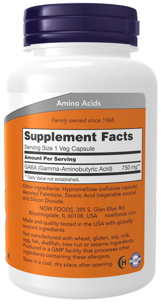  NOW GABA 750mg  100 VCAPS