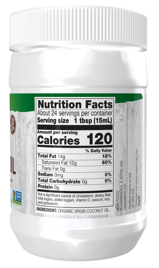 Now Organic Coconut Oil Virgin 20 Oz