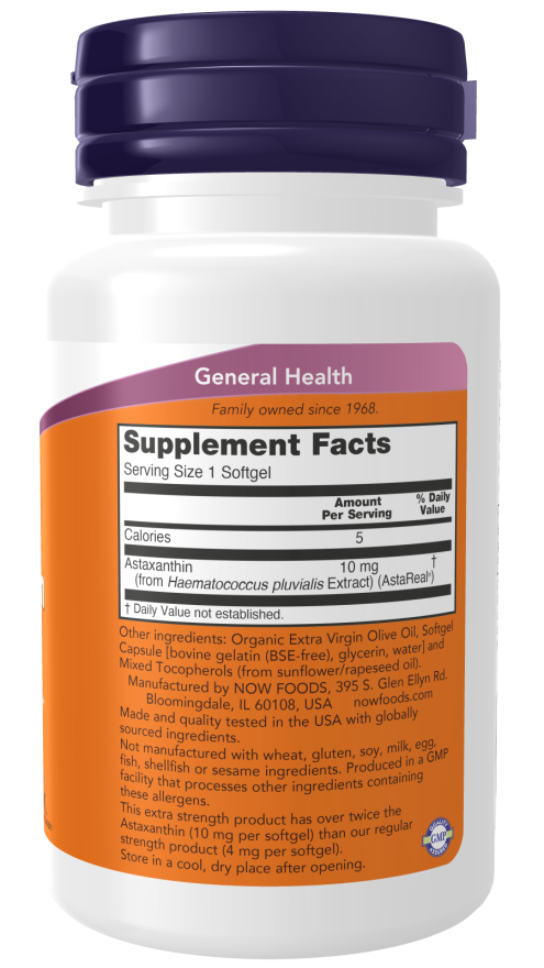 Now Astaxanthin 10 Mg  60 Sgels