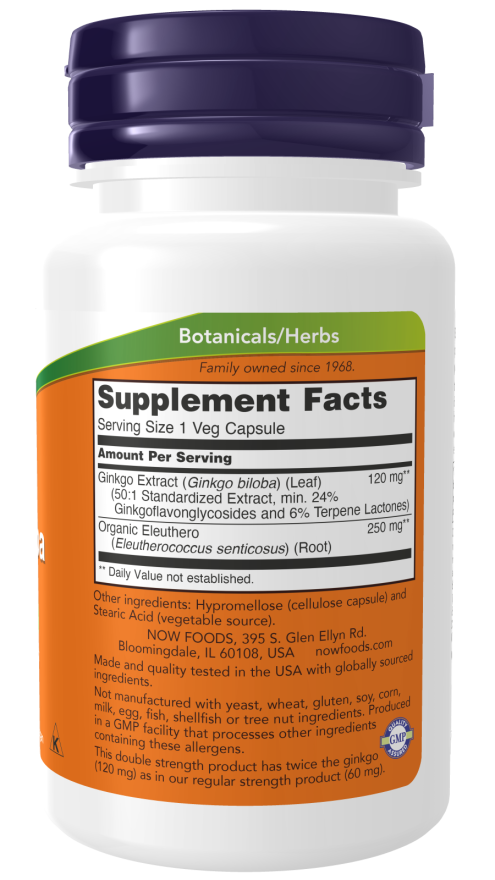 Now Ginkgo Biloba 120Mg  100 Vcaps