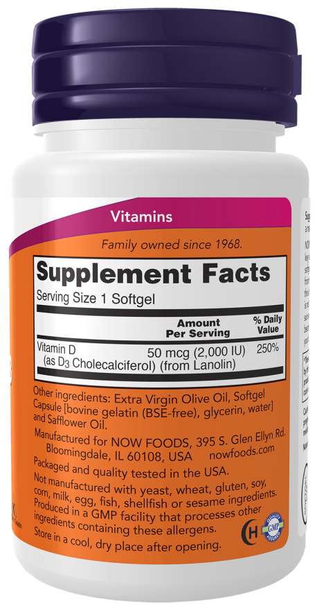 Now Vit D-3 2000Iu    120 Sgels