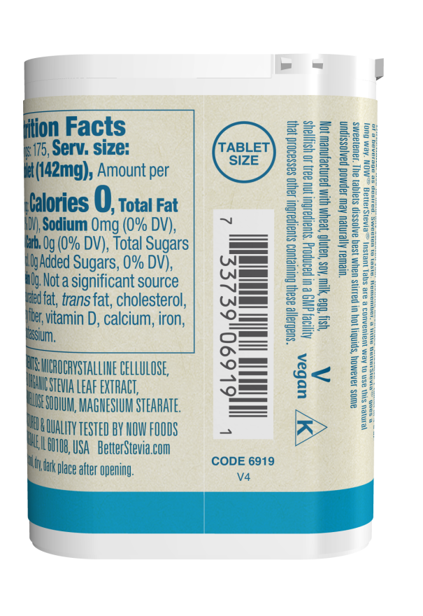 Now Better Stevia Instant Tabs 175 Tabs