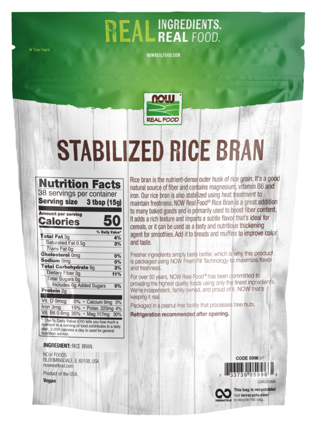 Now Rice Bran  20 Oz