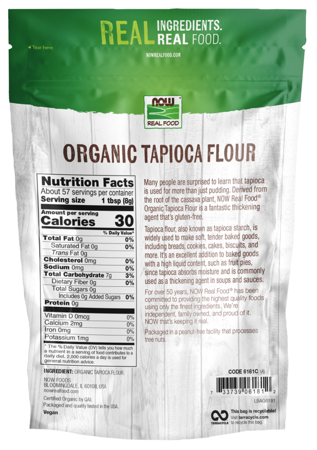 Now Tapioca Flour Org 16 Oz Non-Gmo