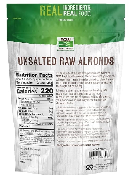 Now Almonds Shelled  1 Lb