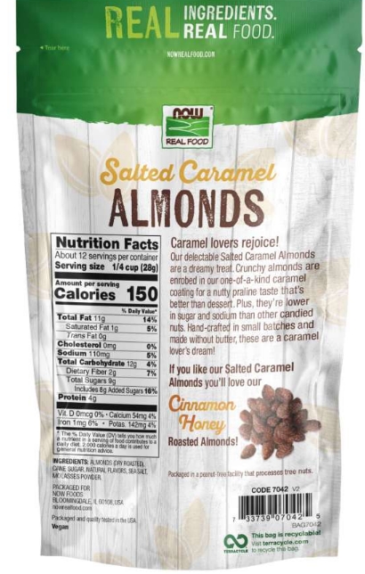 Now Salted Caramel Almonds (Dr) 12 Oz