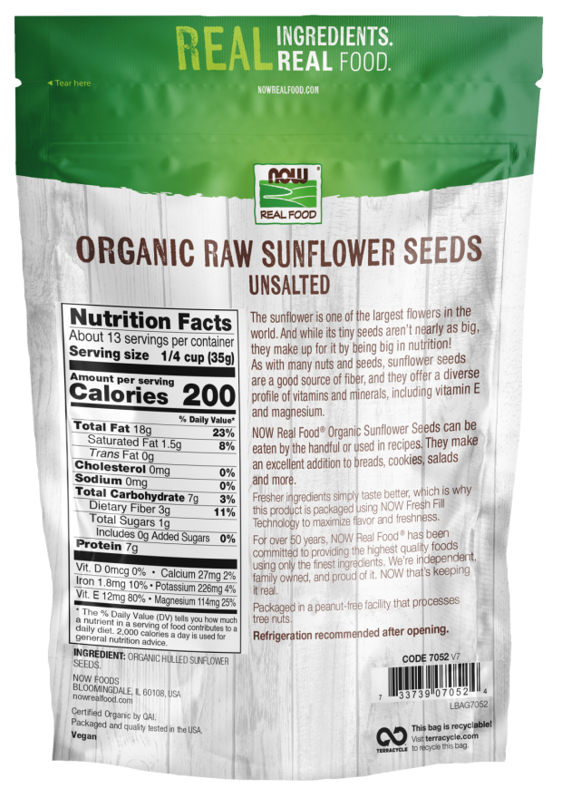 Now Sunflower Seeds R/Unsalt  16 Oz