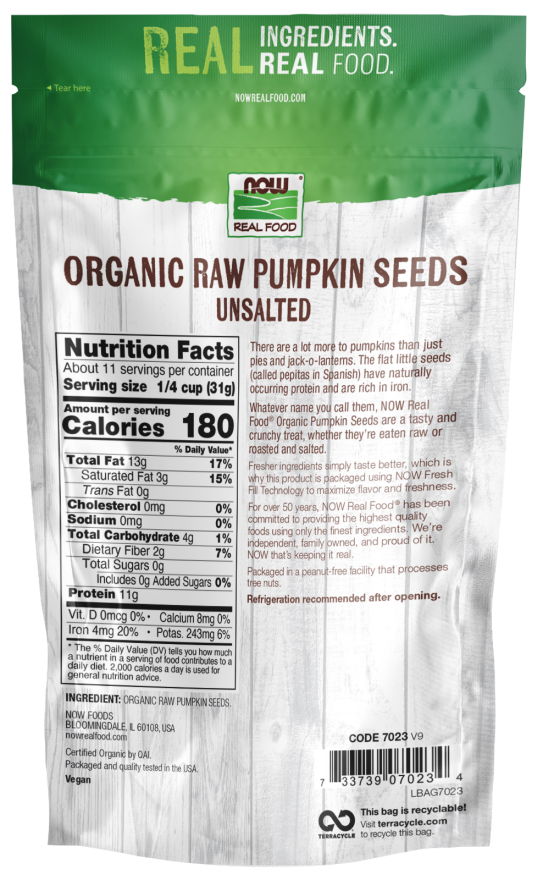 Now Pumpkin Seeds Raw  1 Lb