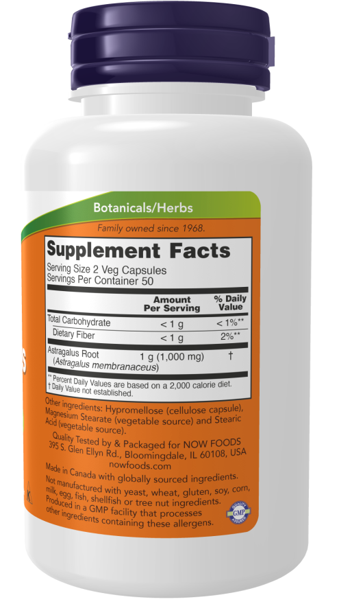 Now Astragalus 500Mg  100 Vcaps