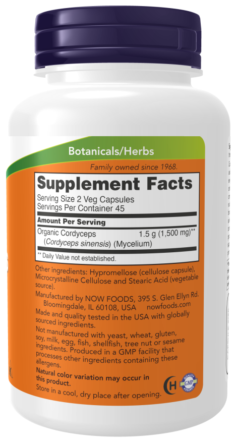 Now Cordyceps 750Mg  90 Vcaps