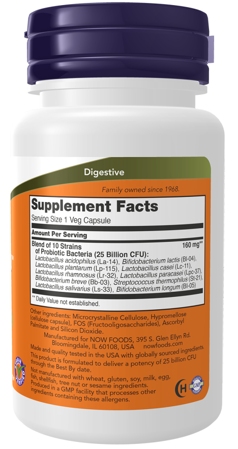 Now Probiotic-10 25 Billion  50 Vcaps
