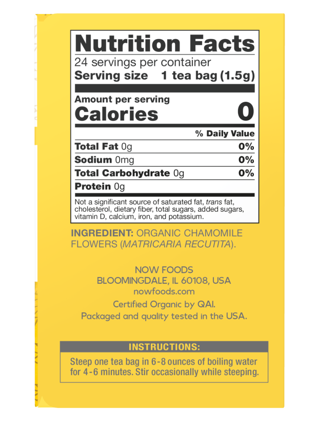 Now Chamomile Tea Bags Organic  24 Bags