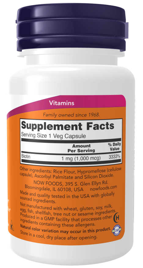 Now Biotin 1000Mcg   100 Vcaps