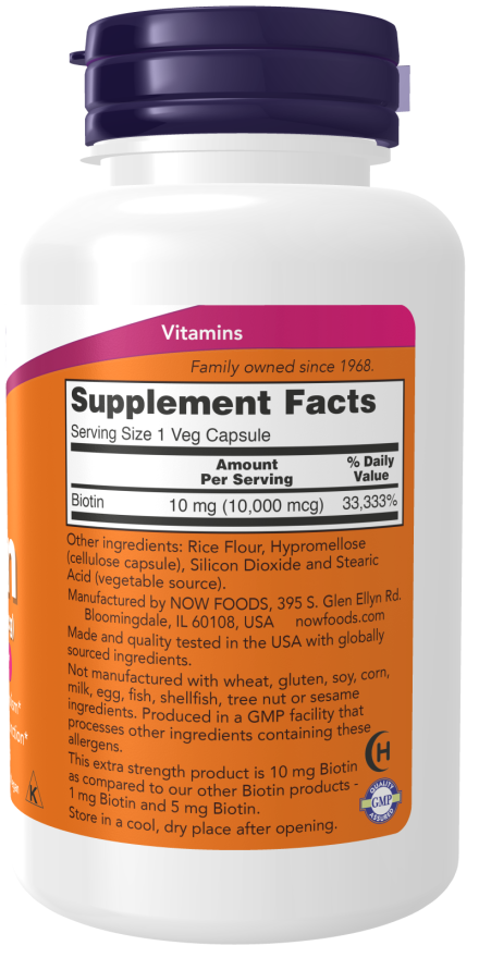 Now Biotin 10Mg (10,000Mcg) 120 Vcaps