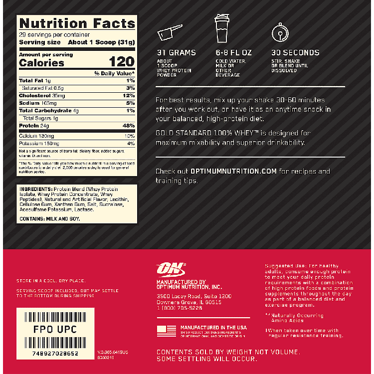 On 100% Whey Gold Gf Van Ice Cream 2Lb