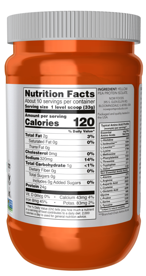 NOW PEA PROTEIN UNFLAVORED 2 LB