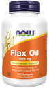 NOW FLAX OIL ORGANIC 1000mg  100 SGELS
