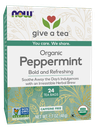 NOW PEPPERMINT TEA BAGS ORGANIC   24 BAGS